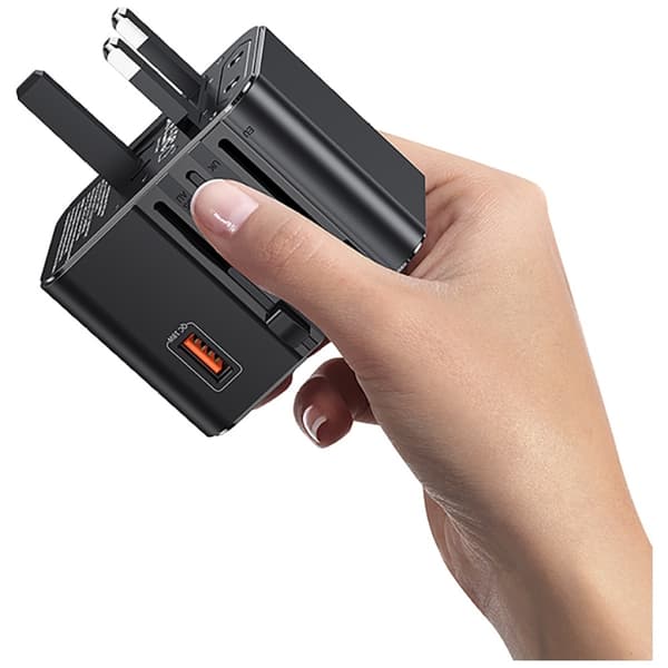 USAMS Rejseadapter CC309 2xUSB-C 25W 4-i-1 US/AU/EU/UK Sort