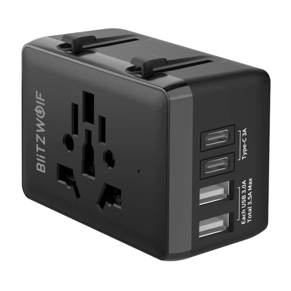 Blitzwolf BW-TA1 4-in-1 Matkasovitin 2xUSB + C + PD 20W
