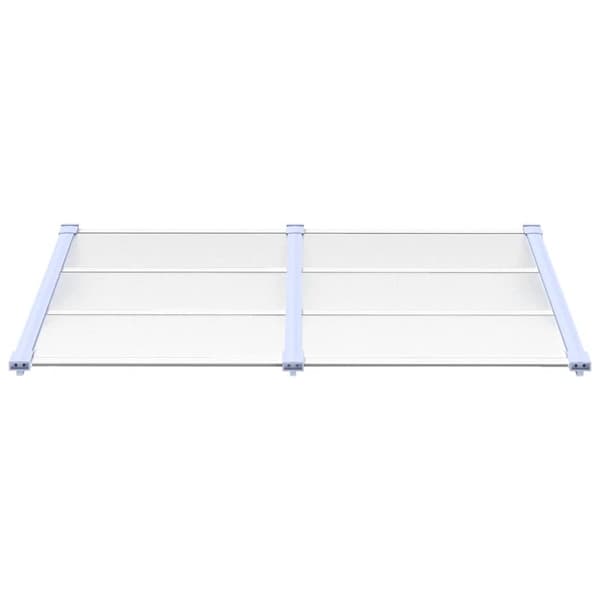 vidaXL dørmarkise, grå transparent, 152,5x90 cm, polycarbonat