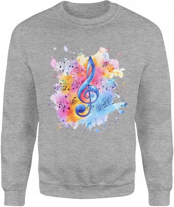 HERRE MUSIK SWEATSHIRT GAVE TIL MUSIKKER G-NØGL NODER KUNSTNERISK XL