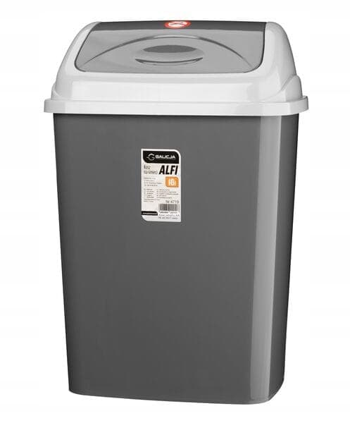 Tippbar soptunna, plast, grå, 16 l