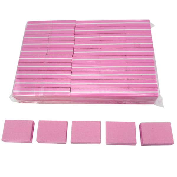 Mini nagellackblock rosa 100/180 polermaskin 50 st.