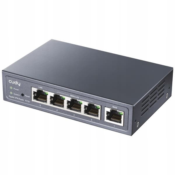CUDY R700 router grå, Gigabit Ethernet, 4 LAN-porte