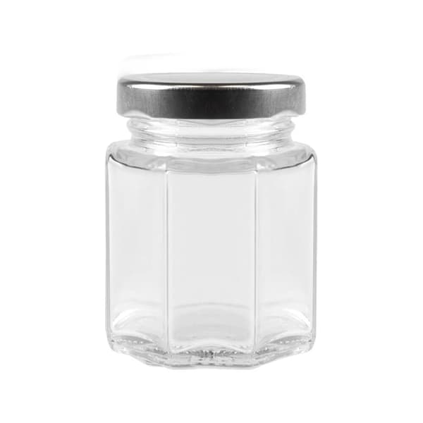 110 ml HEXAGONAL glaskrukke til krydderier og honning
