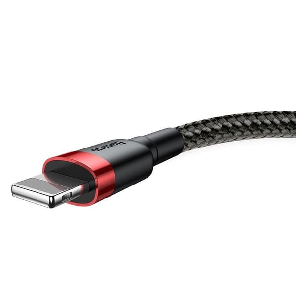 Baseus Cafule Lightning USB-kaapeli 2.4A 0.5m (musta-punainen)