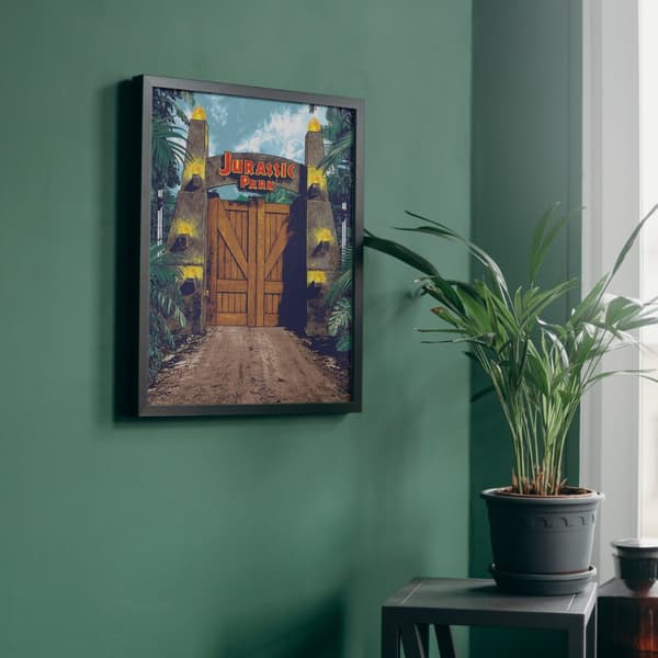 MALING EFTER TAL Billeder til maling Jurassic Park Gate 40x50 cm