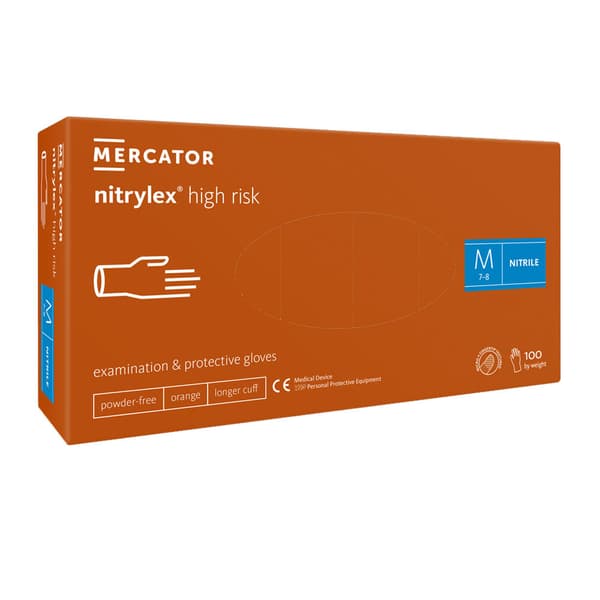 Mercator Nitrylex High Risk M orange nitrilhandskar 100 st