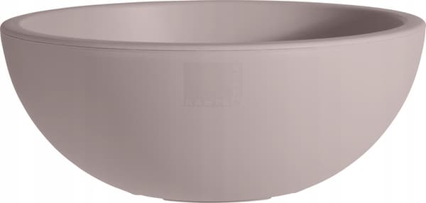 Beige rund plastblomkruka 40 x 16 cm