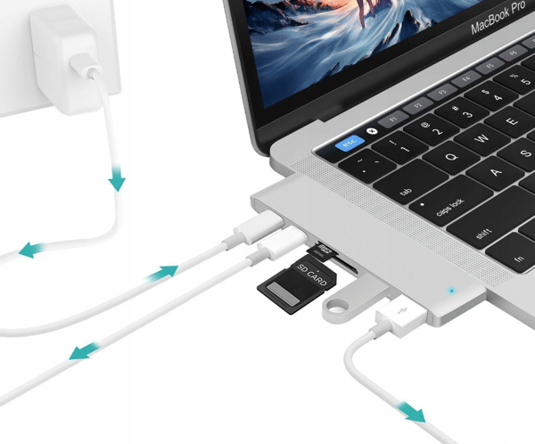 ADAPTERHUB USB-C USB THUNDERBOLT HDMI 4K TIL MACBOOK PRO AIR