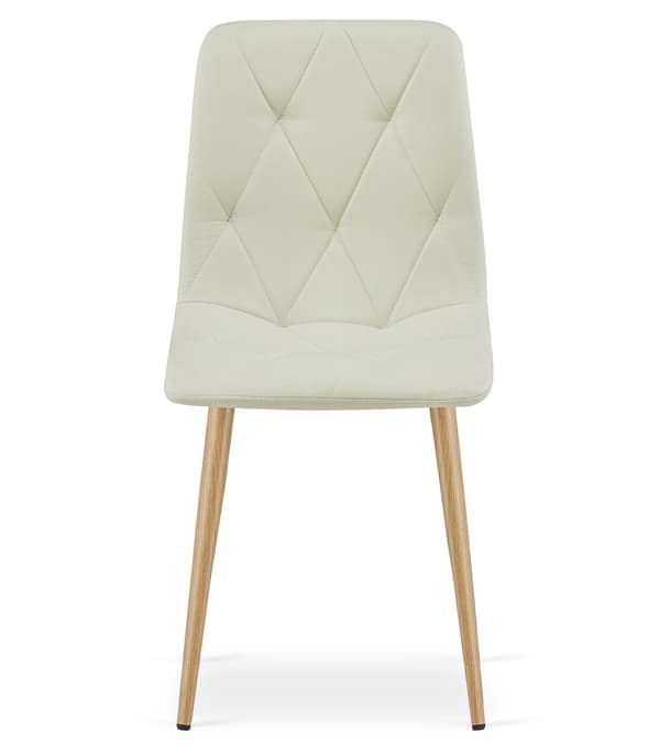 LIBRA stol - beige stof / træfarvede ben x 4