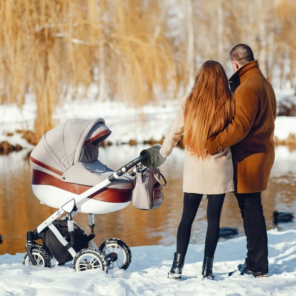 Tjock, varm fleece-muffhandske för pulkavagn, vinter, universal