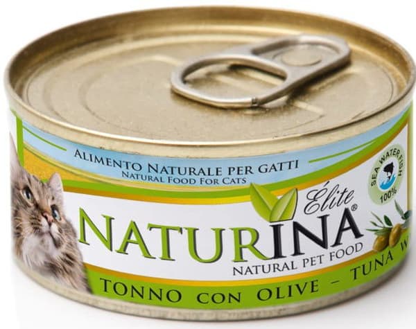 Naturina | Elite vådfoder til katte | 70g dåse - Tun med oliven 70g