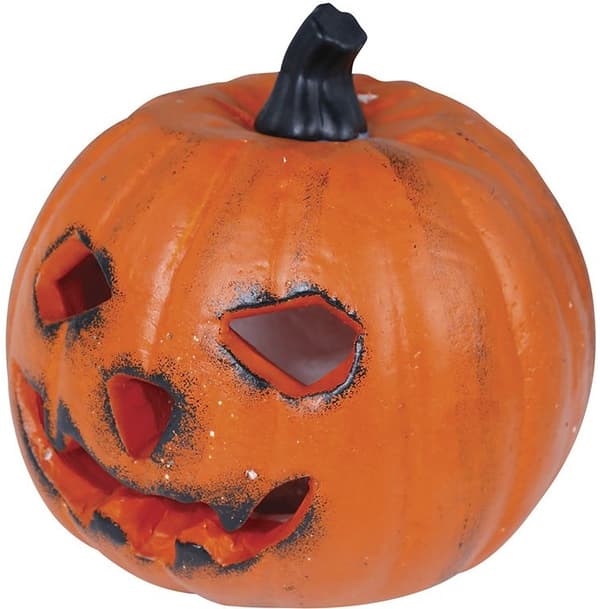 Glödande pumpa halloweenprydnad 16 cm