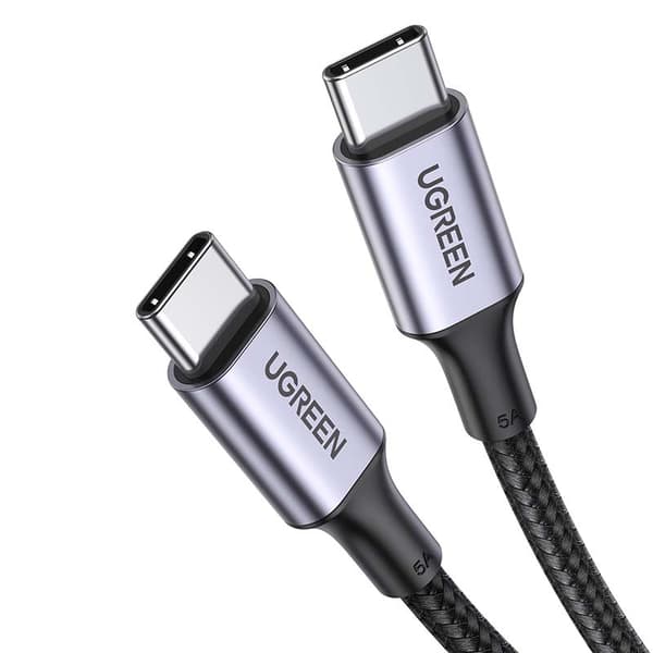 UGREEN US316 USB-C - USB-C -kaapeli, 100 W, 1 m (musta)