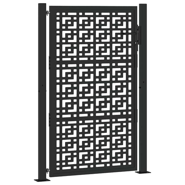 vidaXL havelåge sort 105x155 cm stål krydsdesign