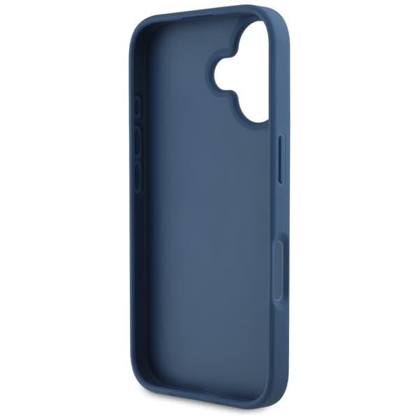 Guess Grained Roses Big 4G logo cover til iPhone 16 blå