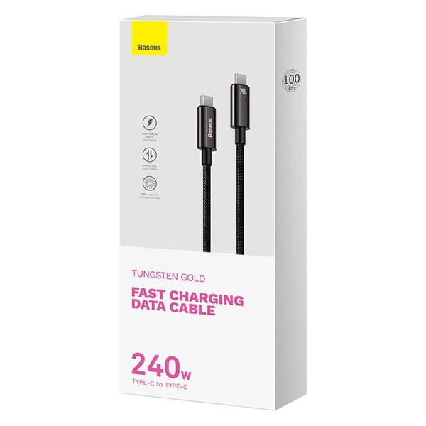 Baseus Tungsten Gold 240W USB-C til USB-C-kabel 1m (sort)
