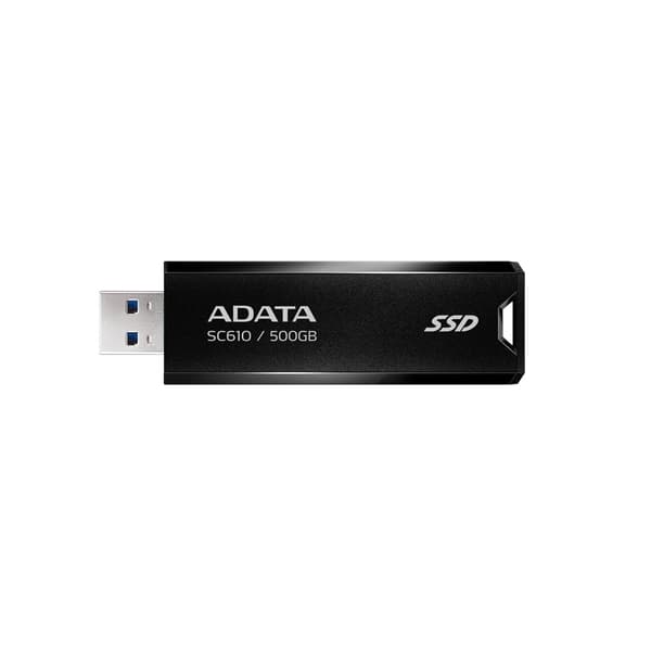 ADATA SC610 SSD 500GB Sort, USB 3.2, 550MB/s