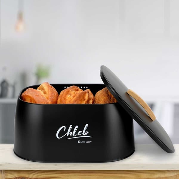 LEIPÄLAATIKKO TERÄKSINEN LEIPÄKONTAI E-6324 musta