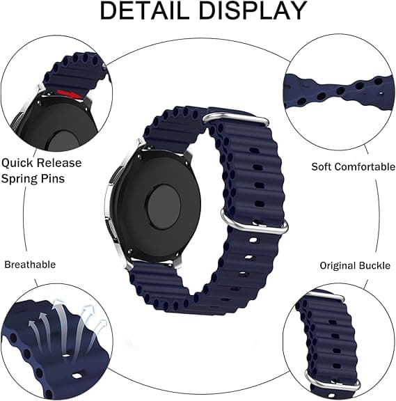 2x BLÅ SORT SILIKONE URREM Samsung/HUAWEI Watch 22mm
