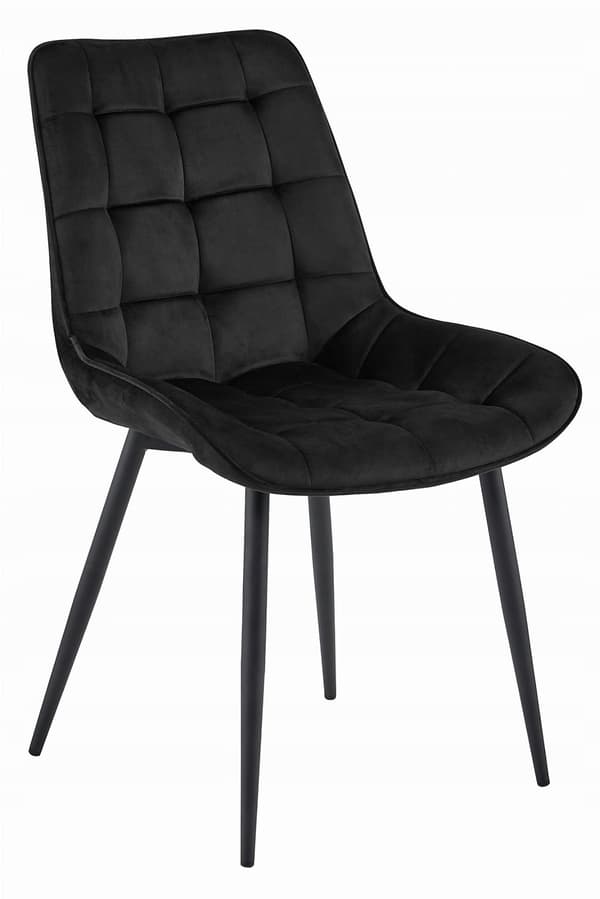 BERA stol - svart sammet / svarta ben x 2
