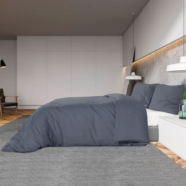 vidaXL Bäddset, Antracit, 135x200 cm, Bomull