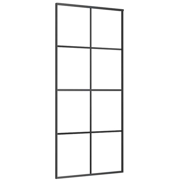 vidaXL skydedøre sort 90x205 cm ESG-glas og aluminium