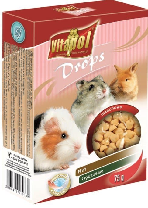 Vitapol | Droppar för gnagare | 75 g - Nötig
