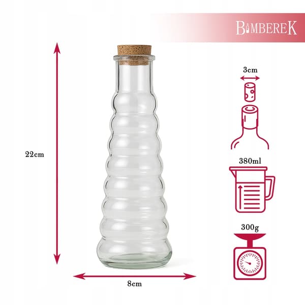 Set med 5 glasflaskor för vinlikörer UNIK STYLISK hempresent