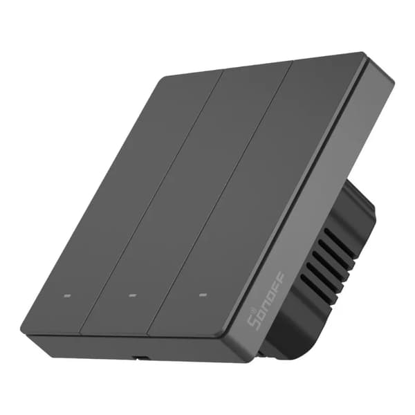Sonoff M5 3C Smart WiFi Väggströmbrytare Grå (3-Kanal)