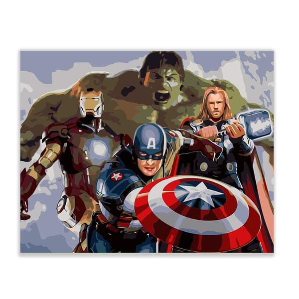 MALING EFTER TAL MED RAMME Billeder til maleri - Marvel 50x40 cm