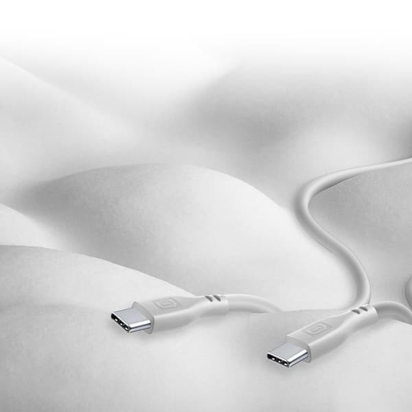 Cellularline mjuk kabel - USB-C till USB-C-kabel 1,2 m (grå)