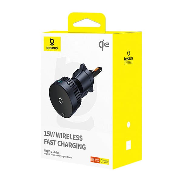 Baseus MagPro Bilholder med 15W Qi2.0 Induktiv Oplader (Sort)