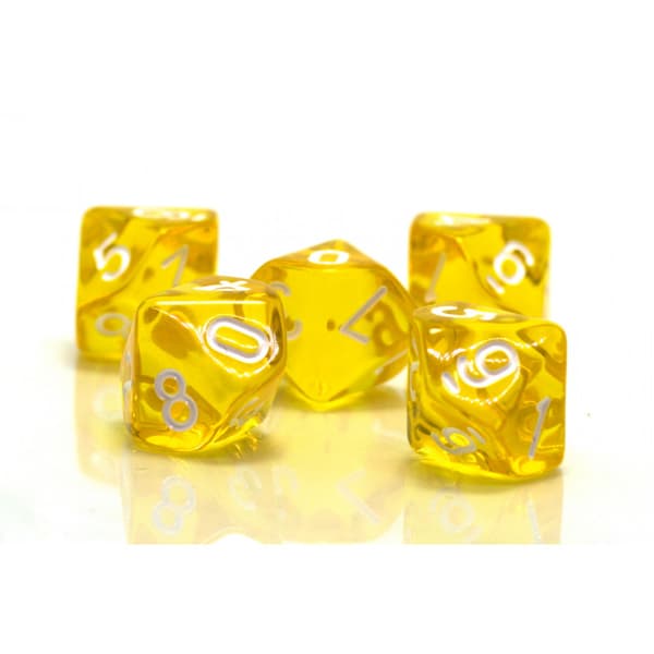 D10 RPG-tärningar tiosidiga gula topas-tärningar 0-9