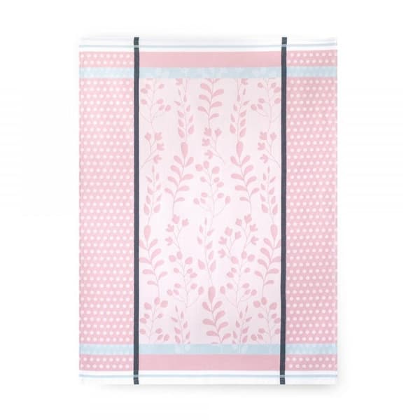 Kökshandduk i egyptisk bomull 50x70 cm, floramönster, rosa