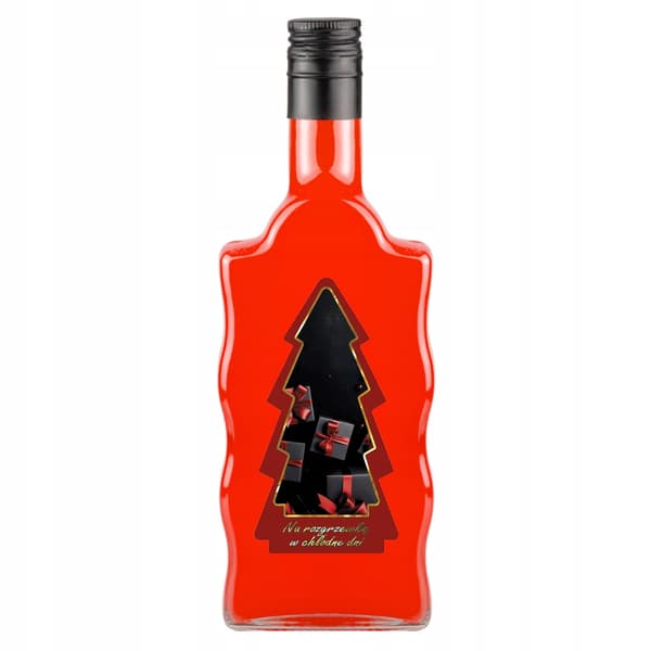 5x Wave-flaskor 500 ml + julgransetikett Julflaskor Likörer Vin