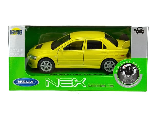 WELLY MITSUBISHI LANCER EVOLUTION VIII KELTAINEN 1:34 42338
