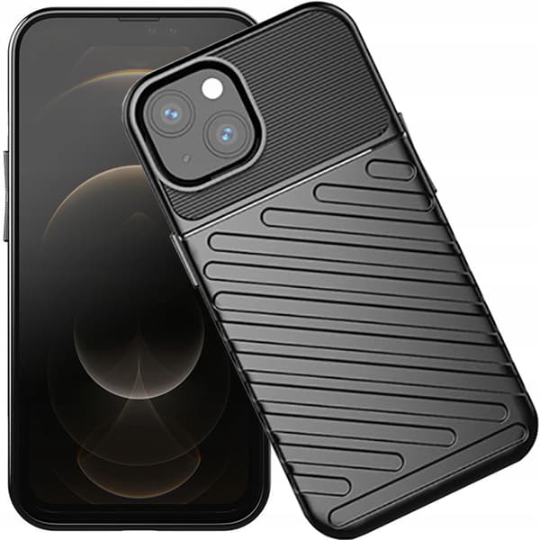 Thunder Case fleksibelt pansret cover til iPhone 13 mini, sort