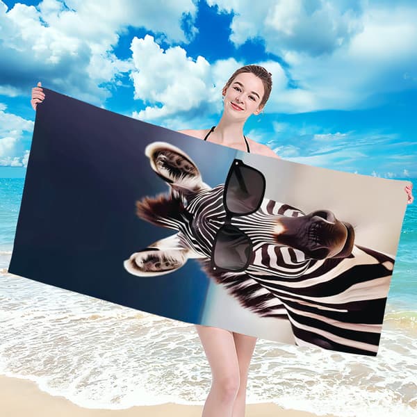 Strandhandduk 70x140 Zebra med glasögon