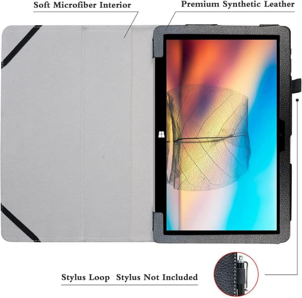 ETUI TIL JUMPER EZPAD 6 PRO SORT LUKKET MED FLAP, SOLID MED GNIDNING