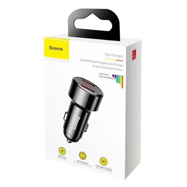 Baseus Magic Billaddare 2x USB QC 3.0 45W (Svart)