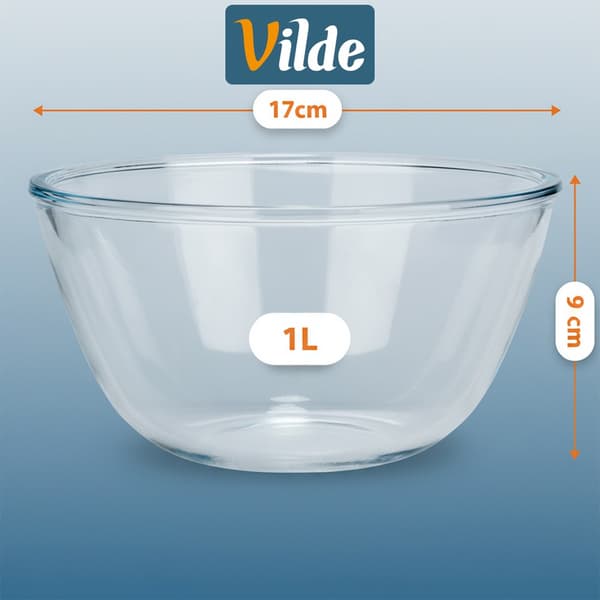 Lasinen salaattimalja 17 cm, 1 l 2 kpl