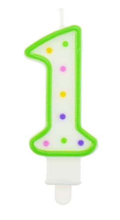 Sifferljus "1" prickad 7,5 cm, 1 st