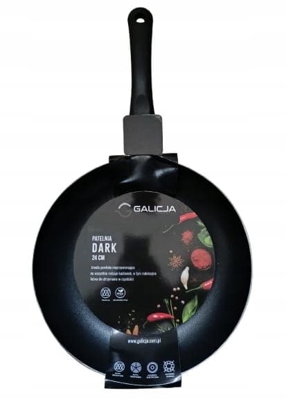 Non-stick stegepande 24cm Sort rund Mørk