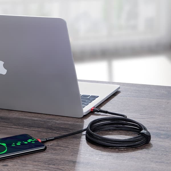 Baseus Cafule USB-C til USB-C kabel, QC 3.0, PD 2.0, 100W, 5A, 2m (Rød-Sort)