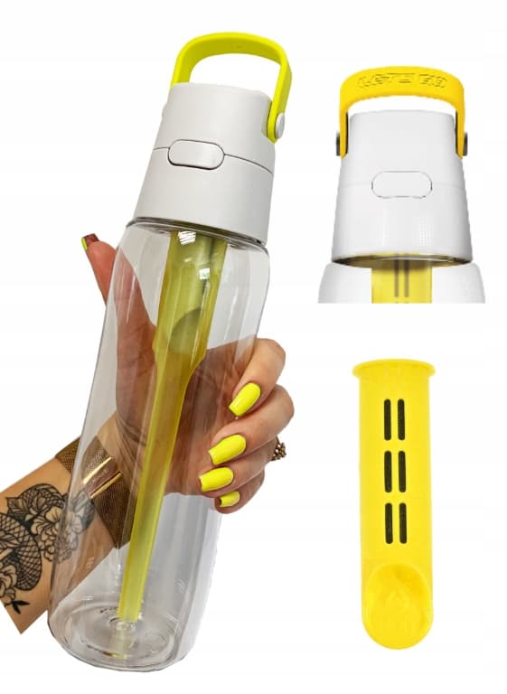 Dafi Solid -pullo vedelle suodattimella keltainen 0,7 l Tritan