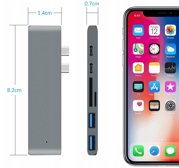 ADAPTERHUB USB-C USB THUNDERBOLT HDMI 4K TIL MACBOOK PRO AIR