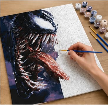 Venom Marvel målning med siffror och ram 40x50 cm