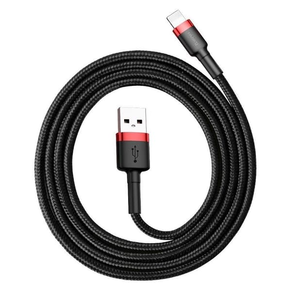 Baseus Cafule 2A Lightning USB-kabel 3m (svart och röd)