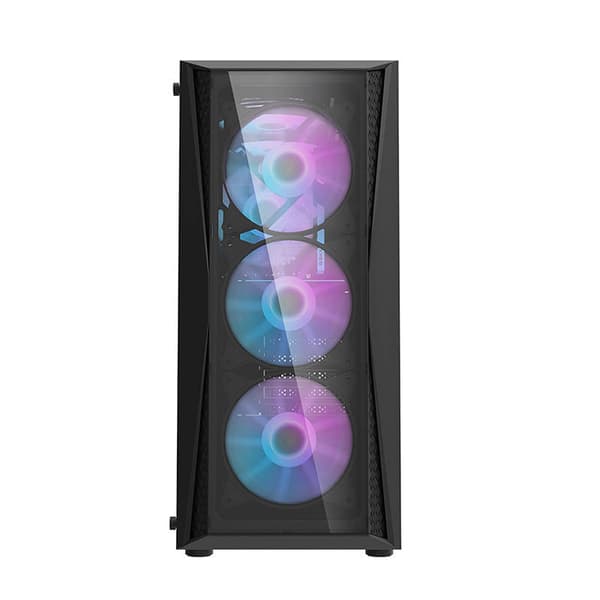 Darkflash DK352 Plus computerkabinet (sort) + 4 RGB-blæsere
